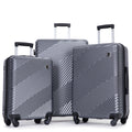 3 Piece Luggage Sets Pc Abs Lightweight Suitcase With Two Hooks, Spinner Wheels, 20 24 28 Gray Gray Abs Pc