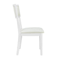 Farmhouse 6 Piece Trestle Dining Table Set With Upholstered Dining Chairs And Bench, 59Inch, White White Wood Dining Room Solid Wood Rubberwood Rectangular Dining Table With Chair And Bench Upholstered Chair Wood White Seats 6 Farmhouse Trestle Foam