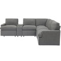 104'' Power Recliner Corner Sofa Home Theater Reclining Sofa Sectional Couches With Storage Box, Cup Holders, Usb Ports And Power Socket For Living Room, Dark Grey Dark Grey Foam Linen 4 Seat