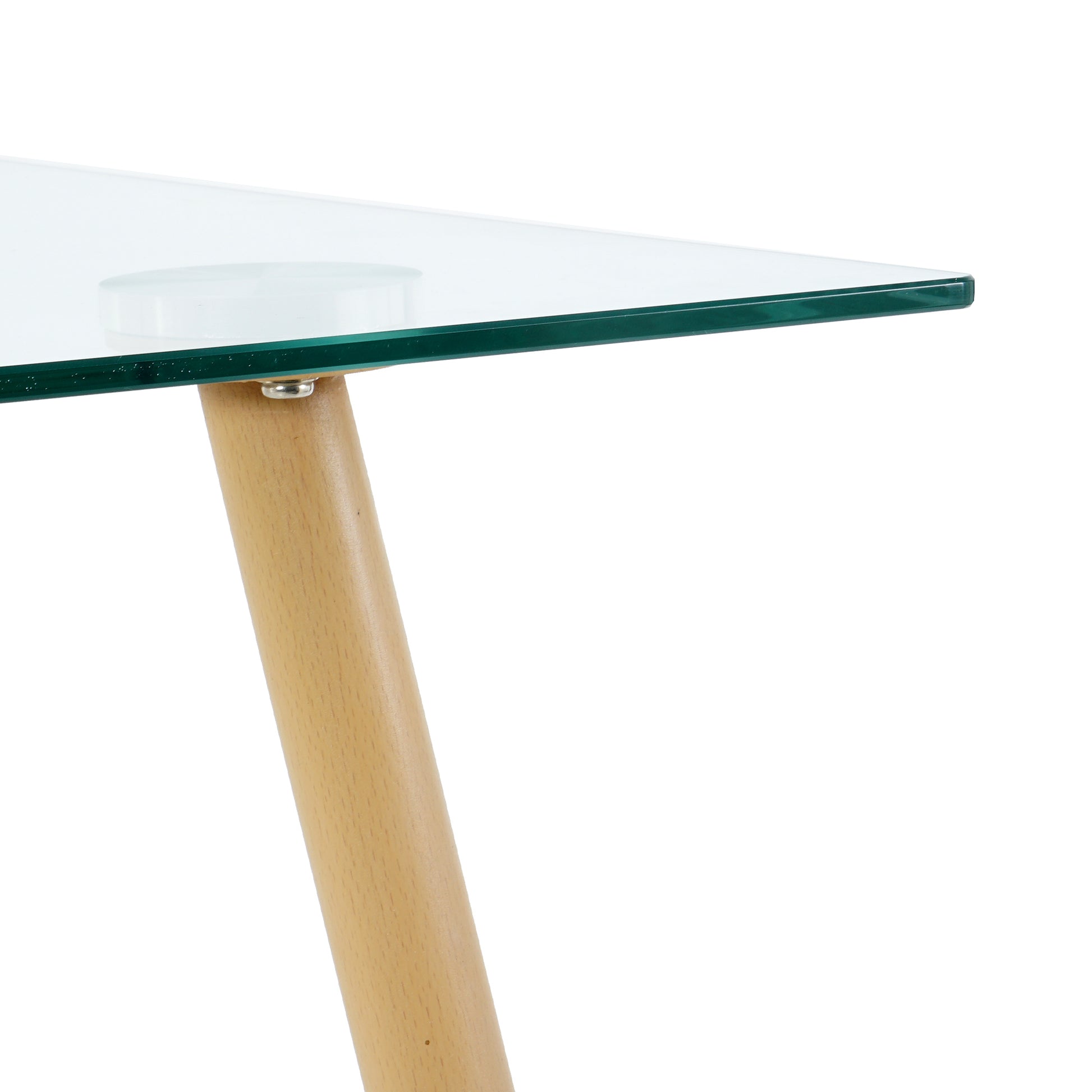 Modern Kitchen Glass Dining Table 51" Rectangular Tempered Glass Table Top,Clear Dining Table Metal Legs Wood Transfer Metal Legs Legs Set Of 1 Clear Rectangular Glass