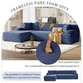 Modern Large L Shape Modular Sectional Sofa For Living Room, Bedroom, Salon, 2 Piece Free Combination, Simplified Style Blue Polyester 3 Seat