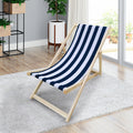 Populus Wood Sling Chair Blue Stripe Broad Blue Stripe Color: Dark Blue Folding Chaise Lounge Chair Dark Blue Solid Wood