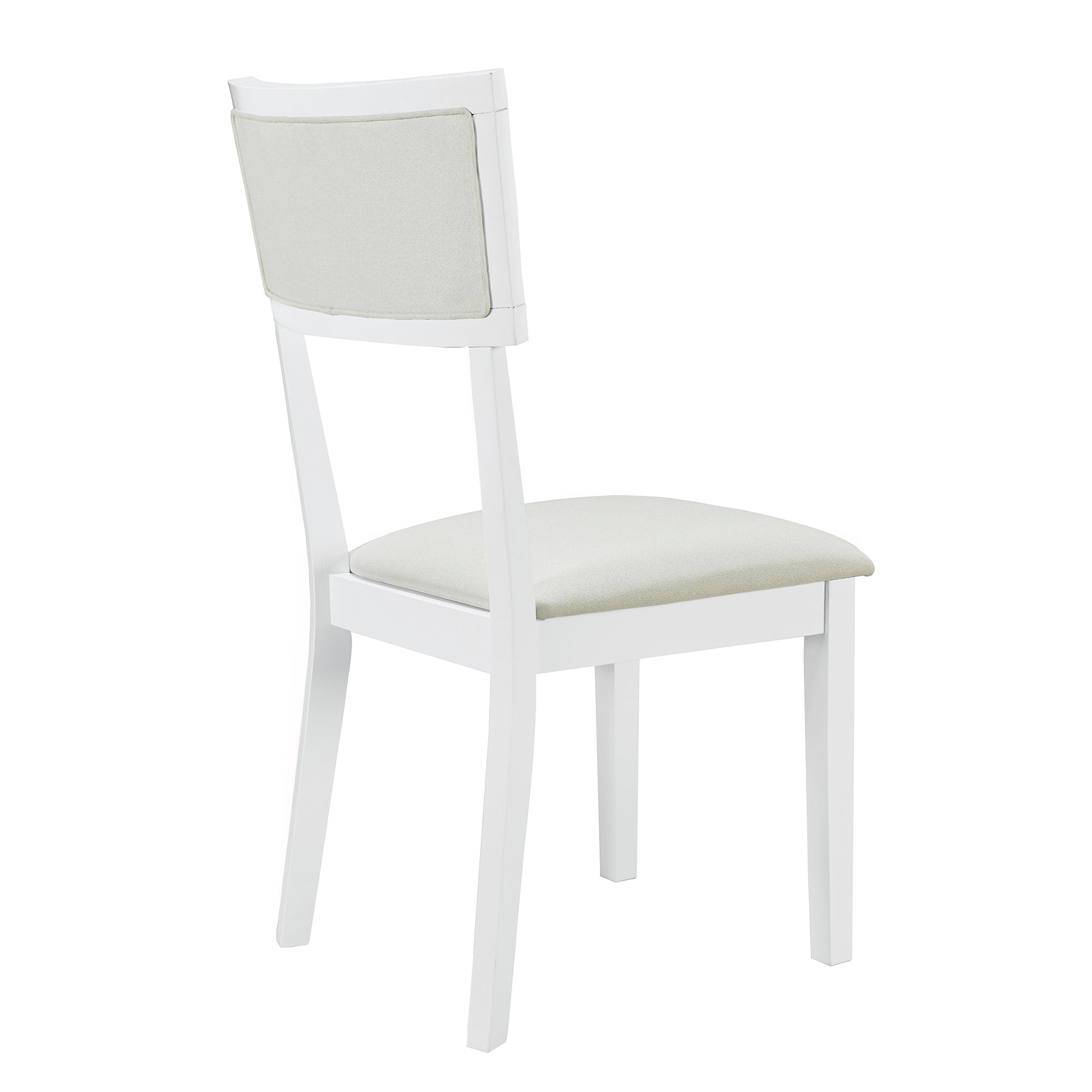 Farmhouse 6 Piece Trestle Dining Table Set With Upholstered Dining Chairs And Bench, 59Inch, White White Wood Dining Room Solid Wood Rubberwood Rectangular Dining Table With Chair And Bench Upholstered Chair Wood White Seats 6 Farmhouse Trestle Foam