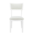 Farmhouse 6 Piece Trestle Dining Table Set With Upholstered Dining Chairs And Bench, 59Inch, White White Wood Dining Room Solid Wood Rubberwood Rectangular Dining Table With Chair And Bench Upholstered Chair Wood White Seats 6 Farmhouse Trestle Foam