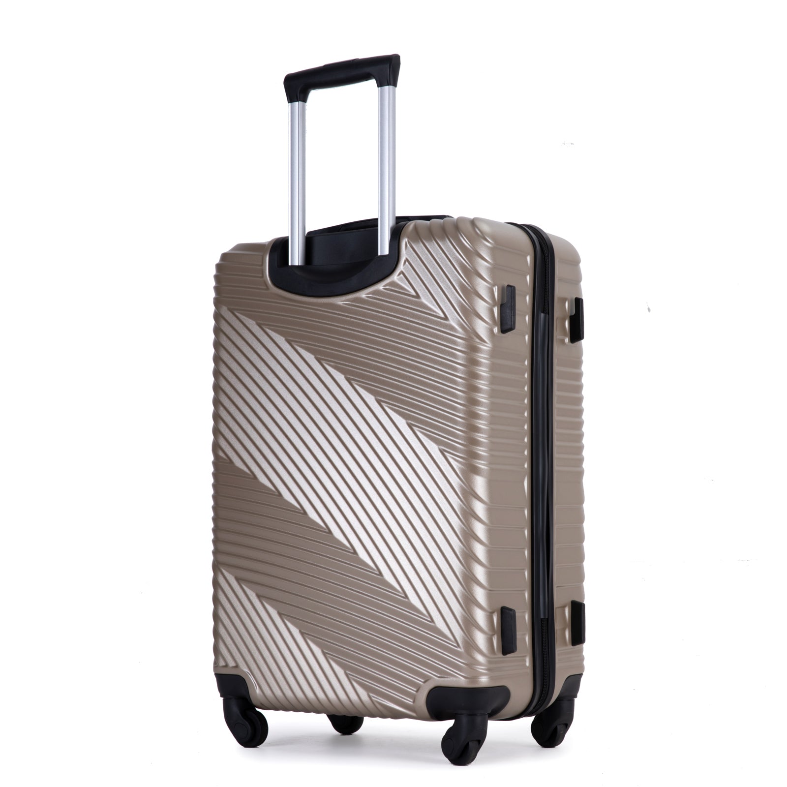 3 Piece Luggage Sets Pc Abs Lightweight Suitcase With Two Hooks, Spinner Wheels, 20 24 28 Gold Gold Abs Pc