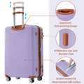 Hardshell Luggage Sets 3 Piece Double Spinner 8 Wheels Suitcase With Tsa Lock Lightweight 20''24''28'' Lilac Abs