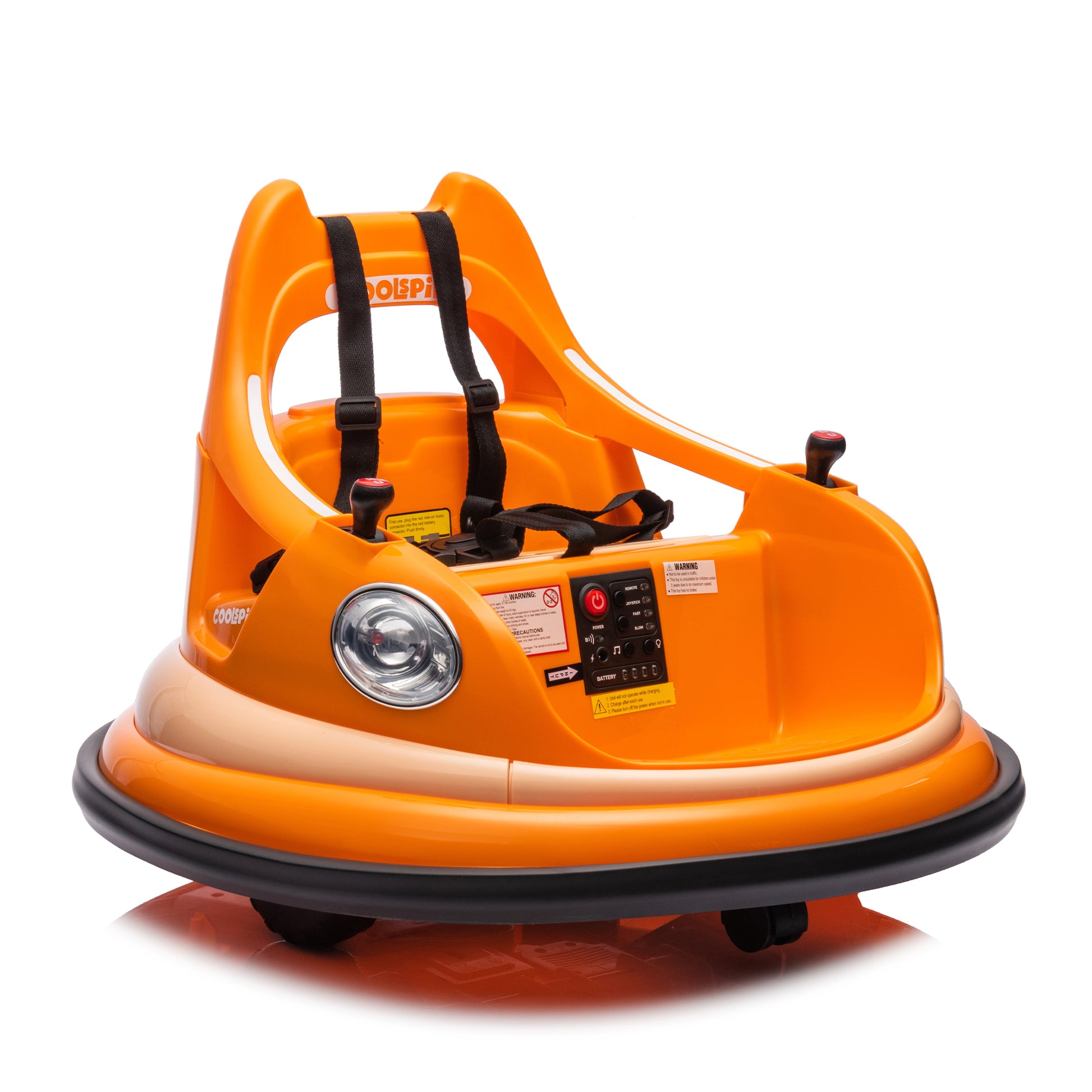 12V Ride On Bumper Car For Kids,Electric Car For Kids,1.5 5 Years Old,W Remote Control, Led Lights, Bluetooth & 360 Degree Spin, Vehicle Body With Anti Collision Paddingfive Point Safety Belt,2Wd Orange Polyethylene