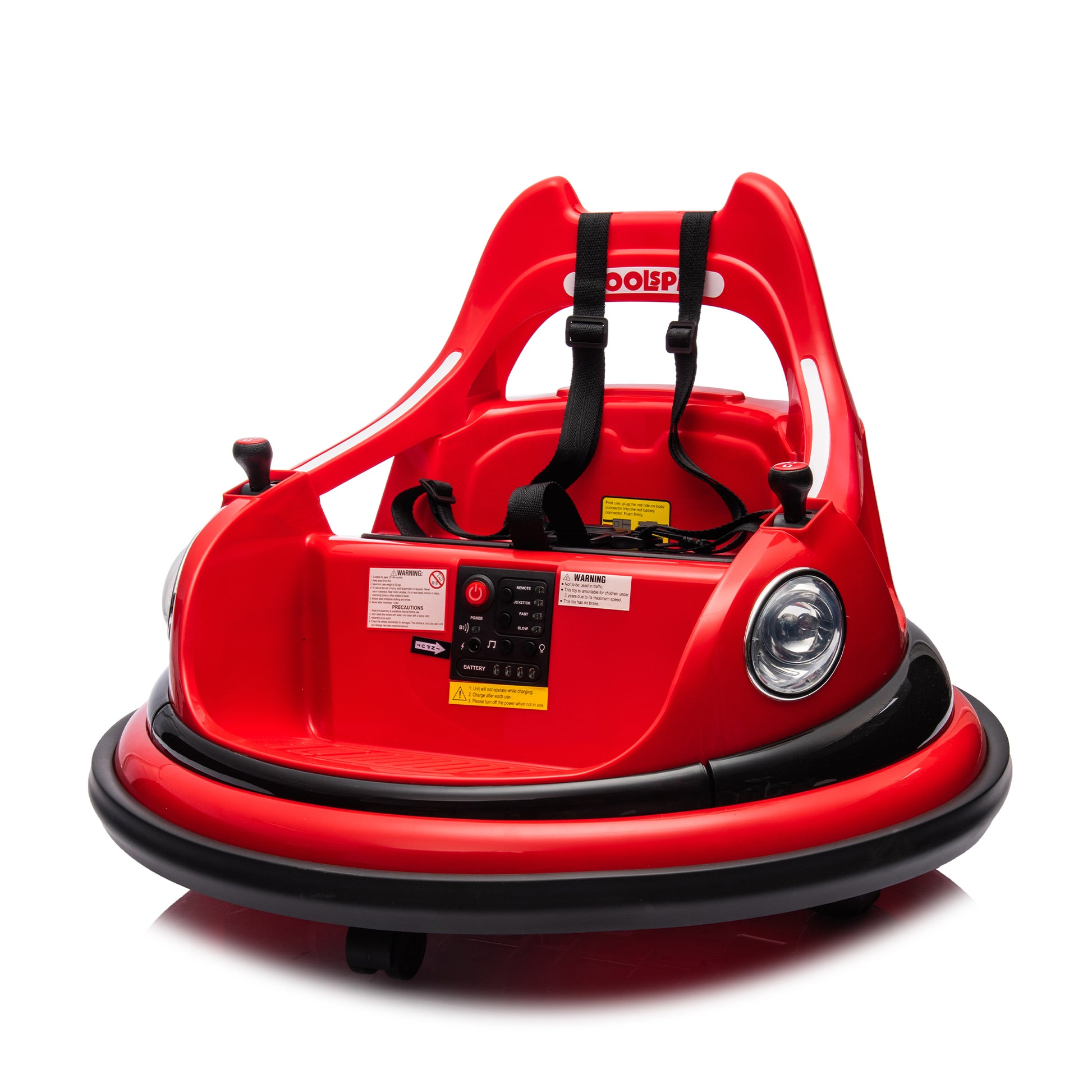 12V Ride On Bumper Car For Kids,Electric Car For Kids,1.5 5 Years Old,W Remote Control, Led Lights, Bluetooth & 360 Degree Spin, Vehicle Body With Anti Collision Padding Five Point Safety Belt,2Wd Red Polypropylene