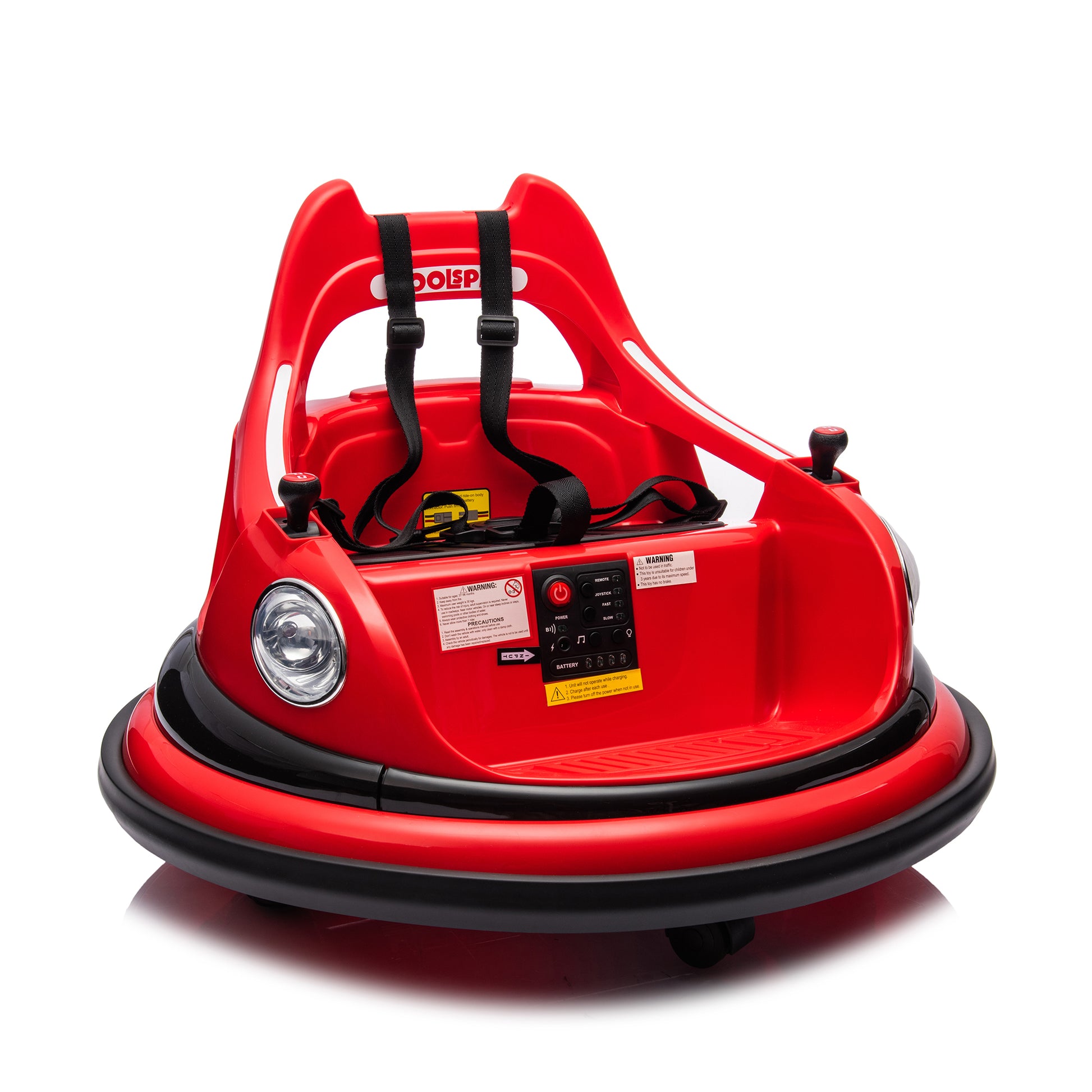 12V Ride On Bumper Car For Kids,Electric Car For Kids,1.5 5 Years Old,W Remote Control, Led Lights, Bluetooth & 360 Degree Spin, Vehicle Body With Anti Collision Padding Five Point Safety Belt,2Wd Red Polypropylene