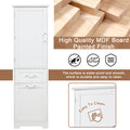 Tall Bathroom Storage Cabinet, Freestanding Storage Cabinet With Two Different Size Drawers And Adjustable Shelf, Mdf Board With Painted Finish, White White Mdf