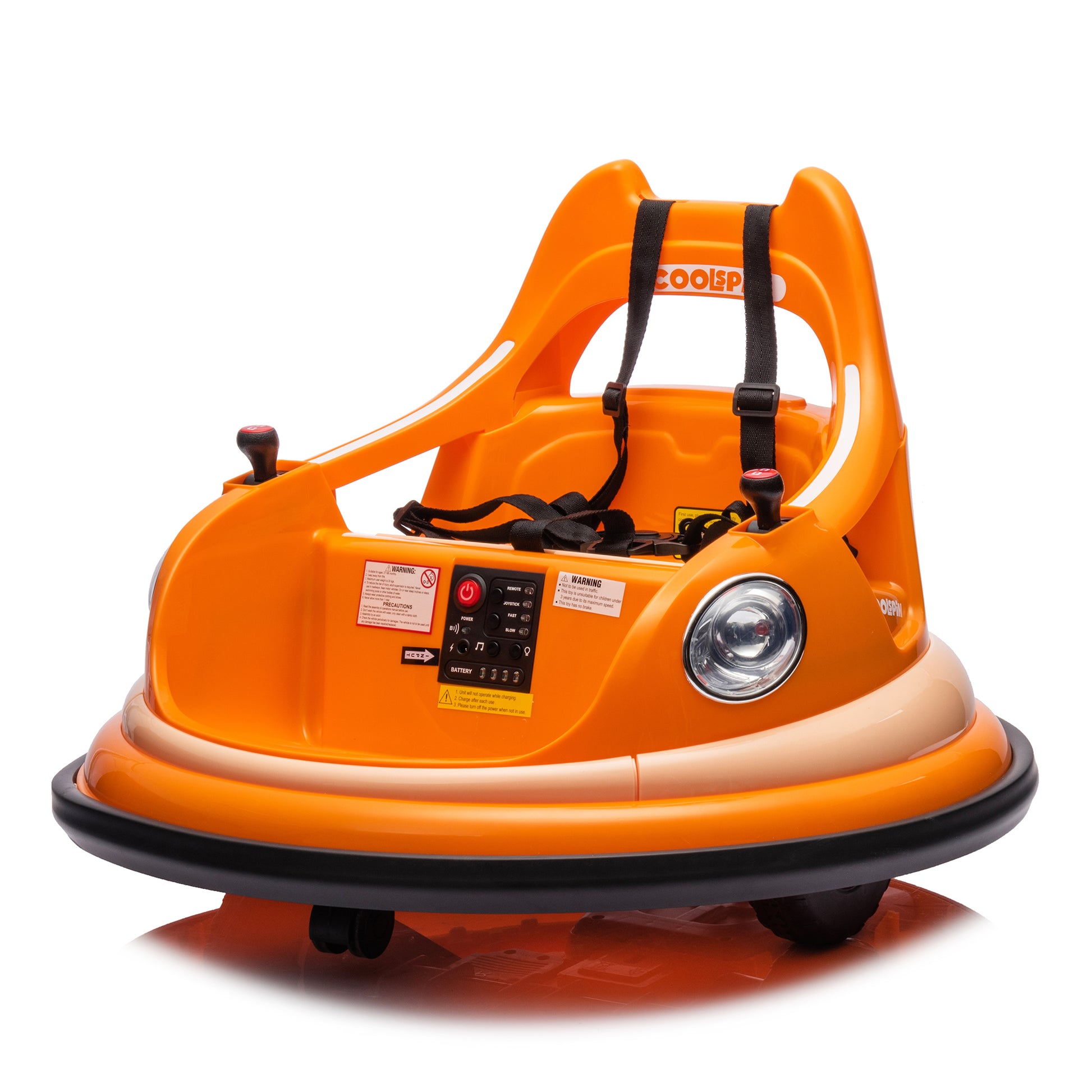 12V Ride On Bumper Car For Kids,Electric Car For Kids,1.5 5 Years Old,W Remote Control, Led Lights, Bluetooth & 360 Degree Spin, Vehicle Body With Anti Collision Paddingfive Point Safety Belt,2Wd Orange Polyethylene