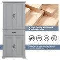 Bathroom Storage Cabinet With Doors And Drawer, Multiple Storage Space, Adjustable Shelf, Grey Grey Mdf