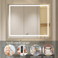 Led Bathroom Mirror 48X 36 Inch With Lights, Anti Fog & Dimming Led Bathroom Vanity Mirror Transparent Glass