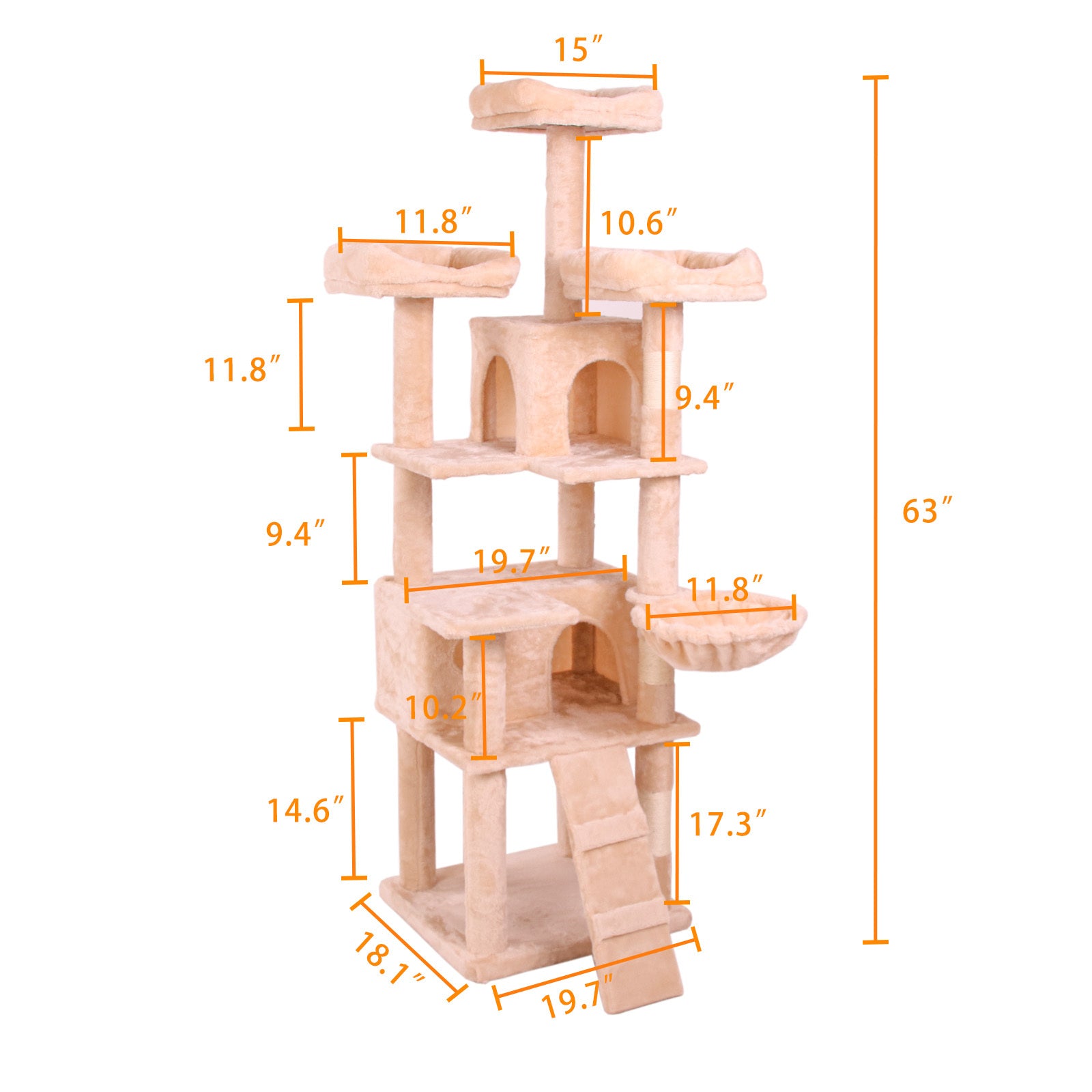 Cat Climbing Frame Cream White Altay Velvet