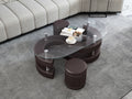 3 Pieces Coffee Table Set, Oval 10Mm 0.39