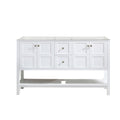 60 In Bathroom Vanity Base Cabinet Only, Double Sink Configuration,With Soft Closing Doors And Full Extension Dovetail Drawers Freestanding Bathroom Storage In White White Plywood