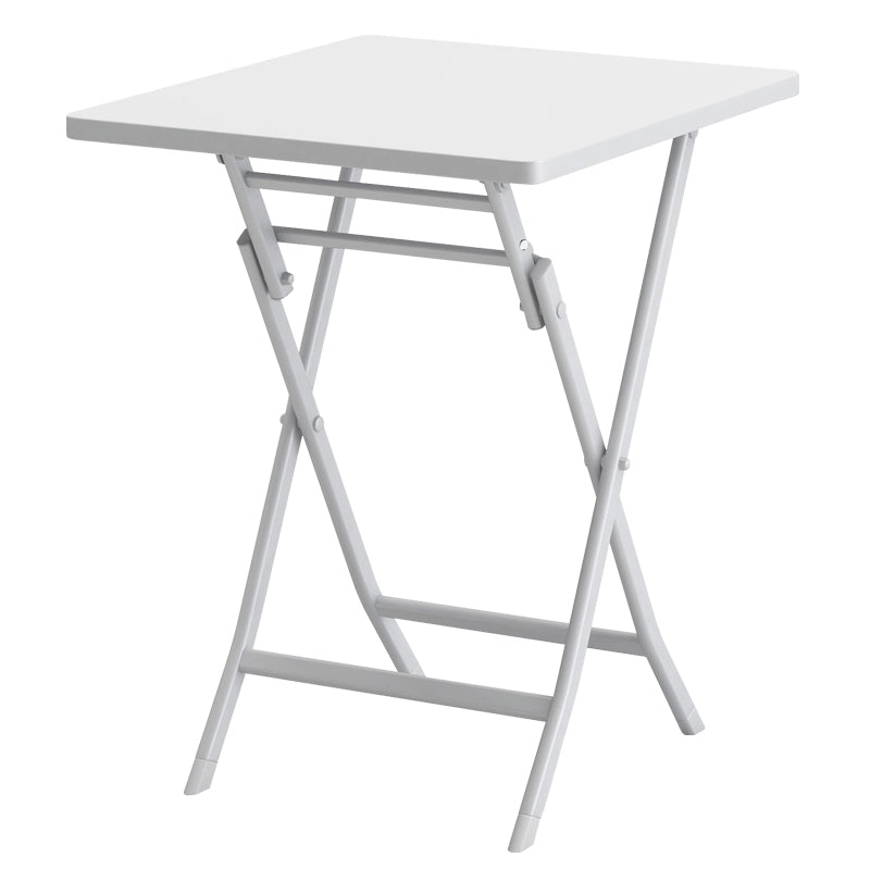 3 Piece Patio Bistro Set Of Foldable Square Table And Chairs, White No White Metal