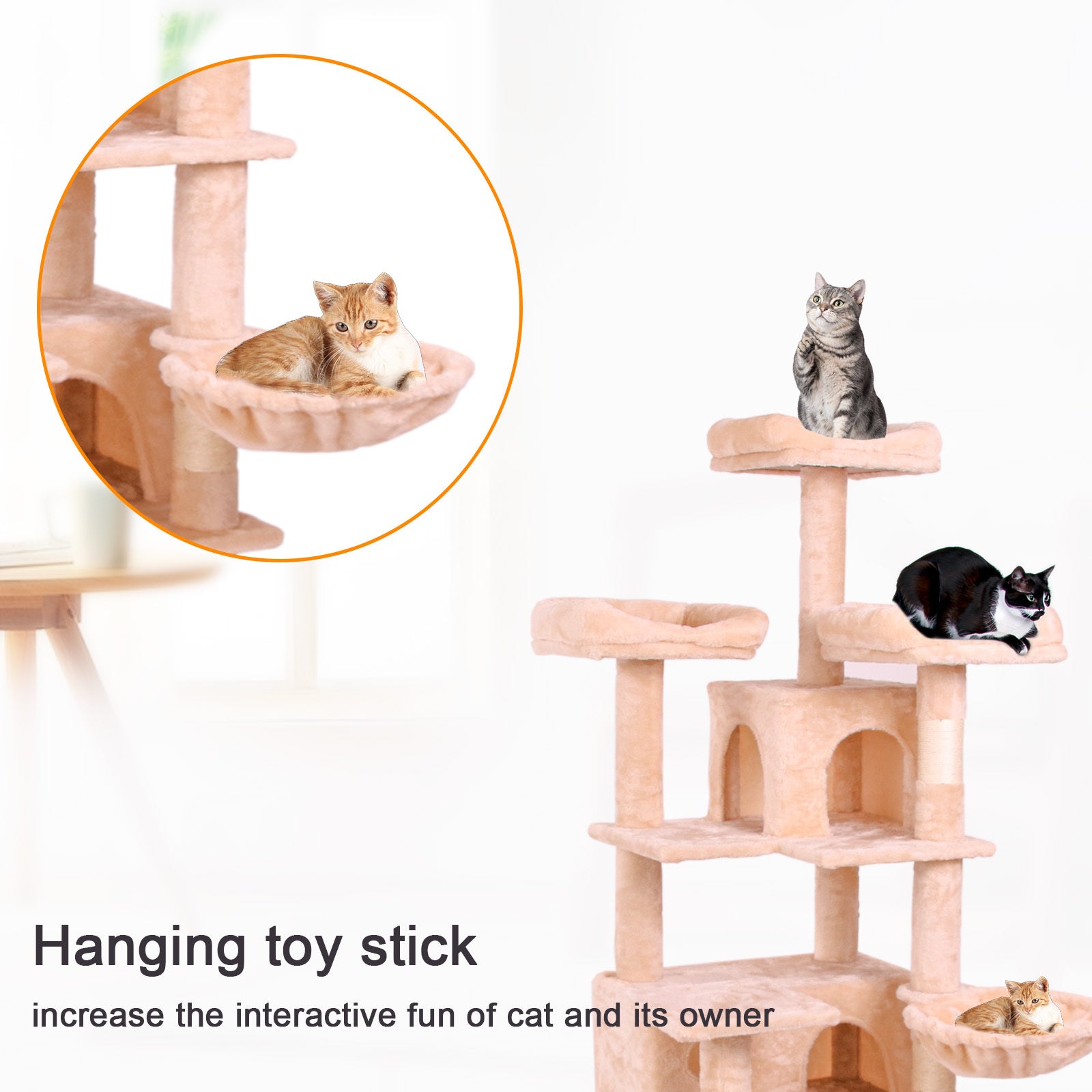 Cat Climbing Frame Cream White Altay Velvet