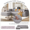 Modern Large L Shape Modular Sectional Sofa For Living Room, Bedroom, Salon, 2 Piece Free Combination, Simplified Style Gray Polyester 3 Seat