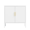 Metal Storage Cabinet With 2 Doors And 2 Adjustable Shelves, Steel Garage Storage Cabinet, Metal File Cabinet For Home Office School Gym, White White Steel