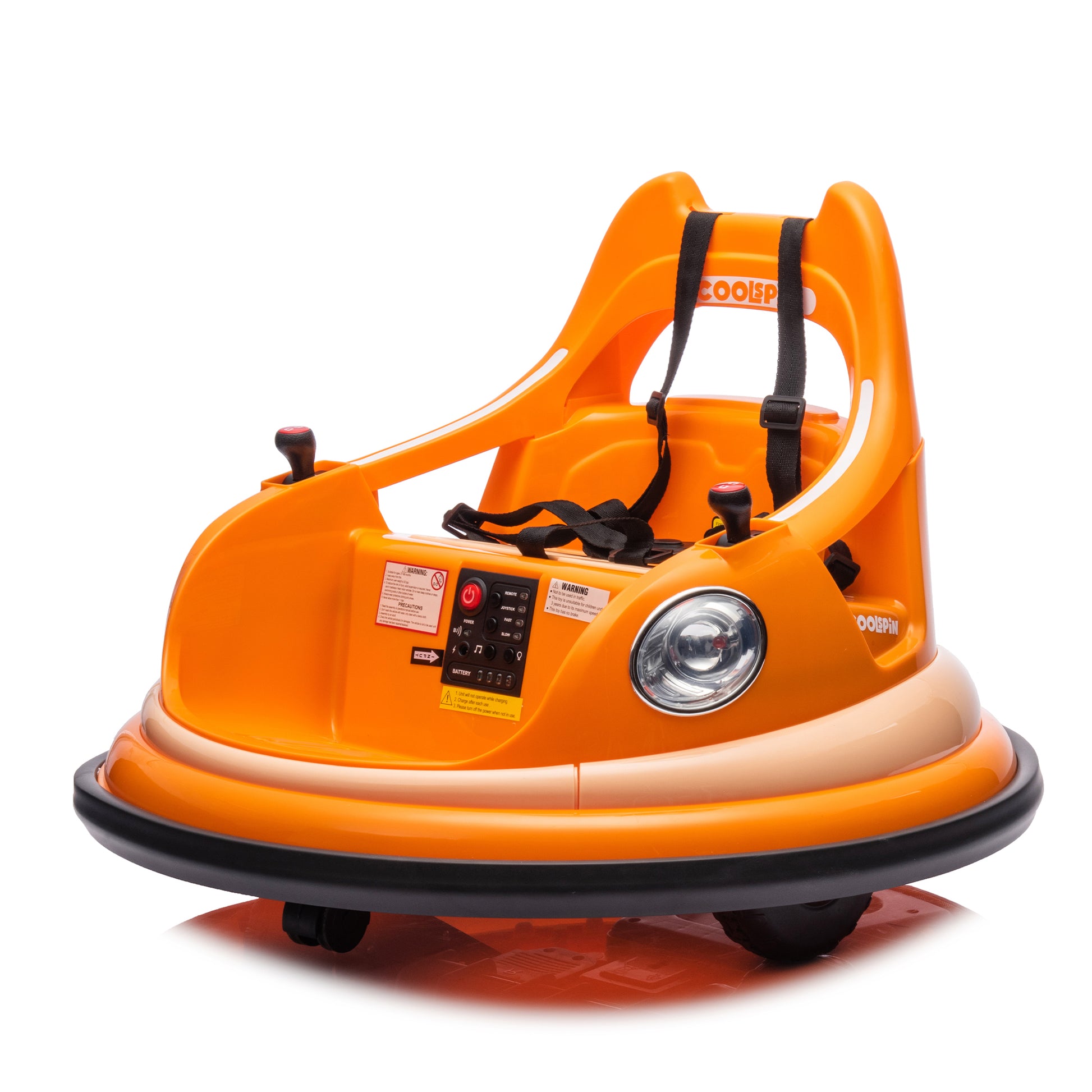 12V Ride On Bumper Car For Kids,Electric Car For Kids,1.5 5 Years Old,W Remote Control, Led Lights, Bluetooth & 360 Degree Spin, Vehicle Body With Anti Collision Paddingfive Point Safety Belt,2Wd Orange Polyethylene