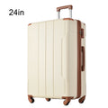 Hardshell Luggage Spinner Suitcase With Tsa Lock Lightweight Expandable 24'' Single Luggage Brown White Abs