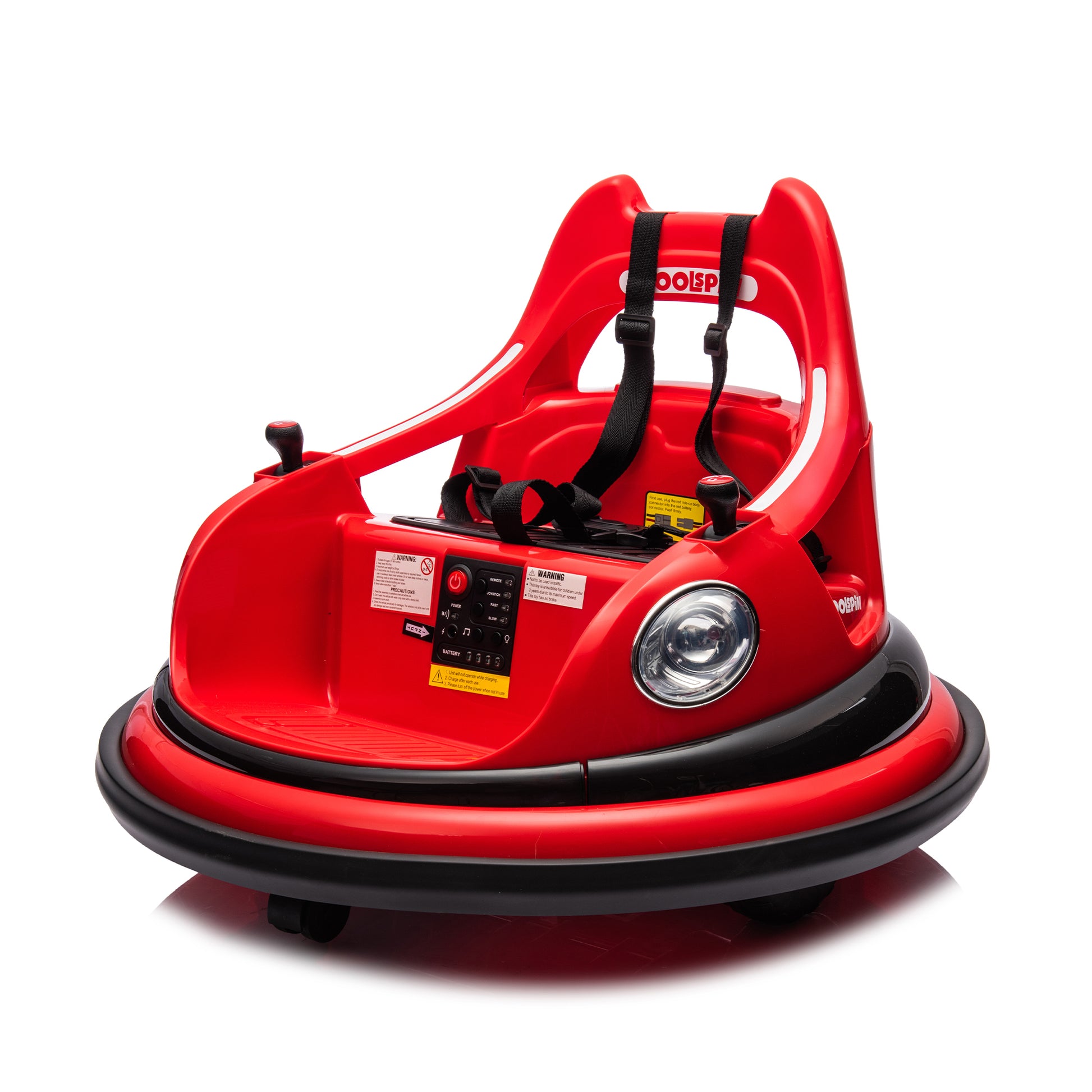 12V Ride On Bumper Car For Kids,Electric Car For Kids,1.5 5 Years Old,W Remote Control, Led Lights, Bluetooth & 360 Degree Spin, Vehicle Body With Anti Collision Padding Five Point Safety Belt,2Wd Red Polypropylene