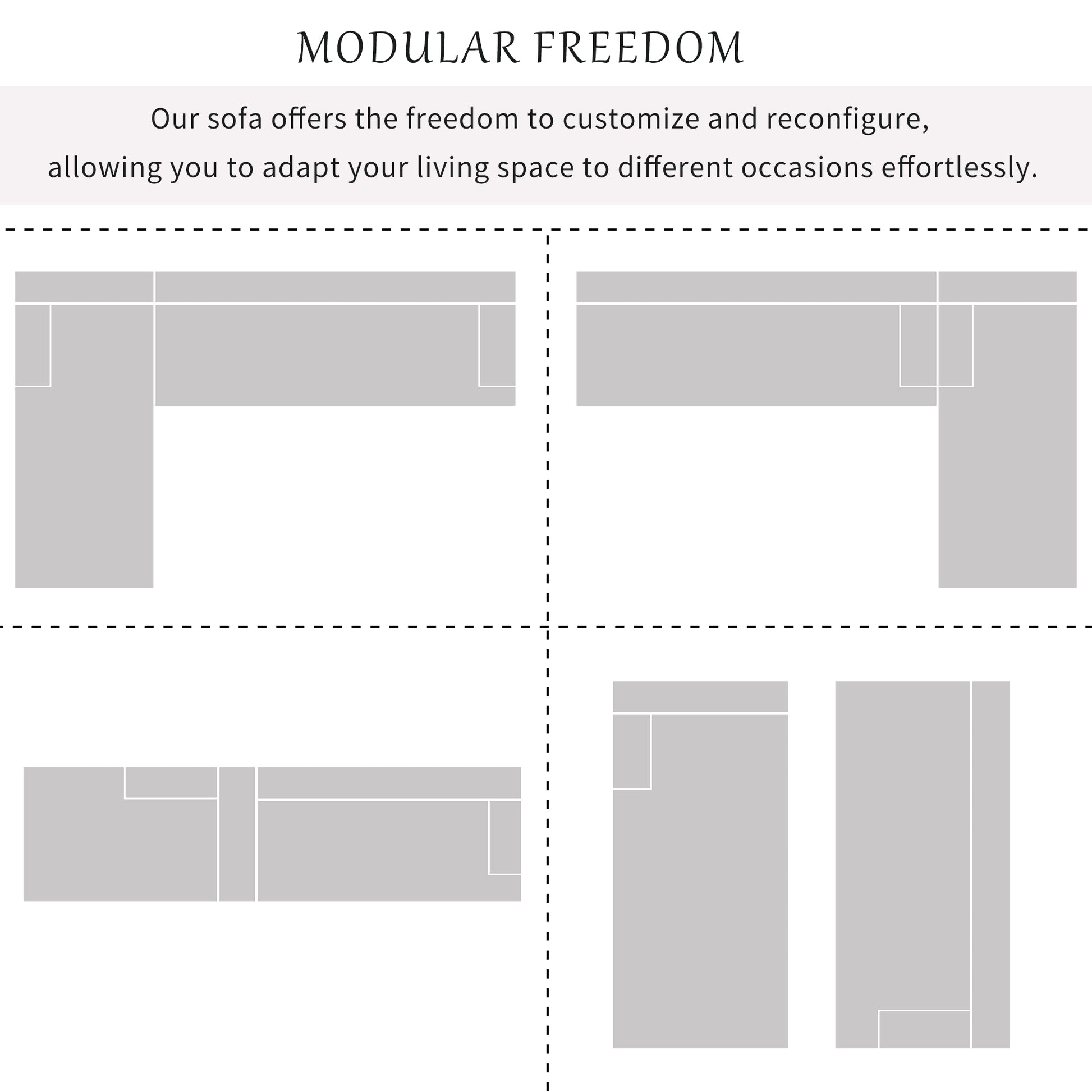 Modern Large L Shape Modular Sectional Sofa For Living Room, Bedroom, Salon, 2 Piece Free Combination, Simplified Style Gray Polyester 3 Seat