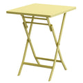 3 Piece Patio Bistro Set Of Foldable Square Table And Chairs, Yellow No Yellow Metal