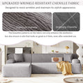 Modern Large L Shape Modular Sectional Sofa For Living Room, Bedroom, Salon, 2 Piece Free Combination, Simplified Style Gray Polyester 3 Seat