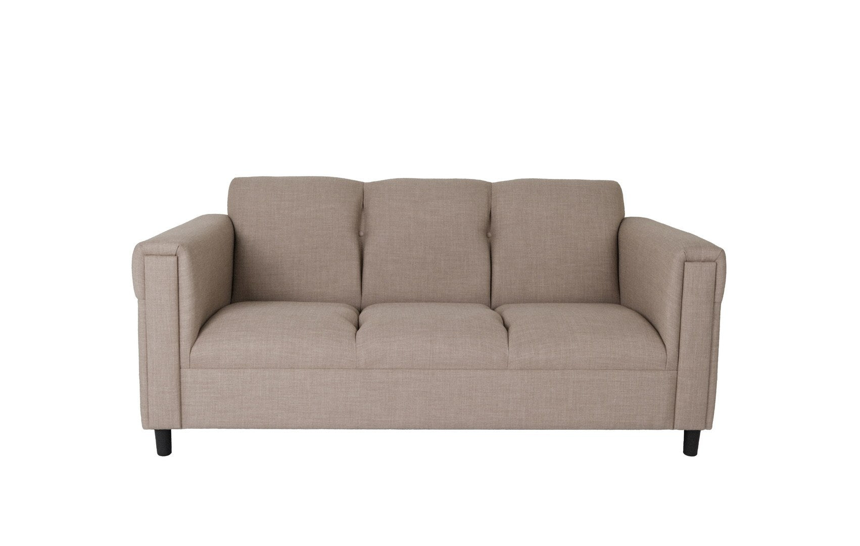 Broadway Sofa For Living Room, Modern 3 Seater Sofas Couches For Bedroom, Office, And Apartment With Solid Wood Frame Toast, Polyester Nylon Brown Wood Foam Polyester