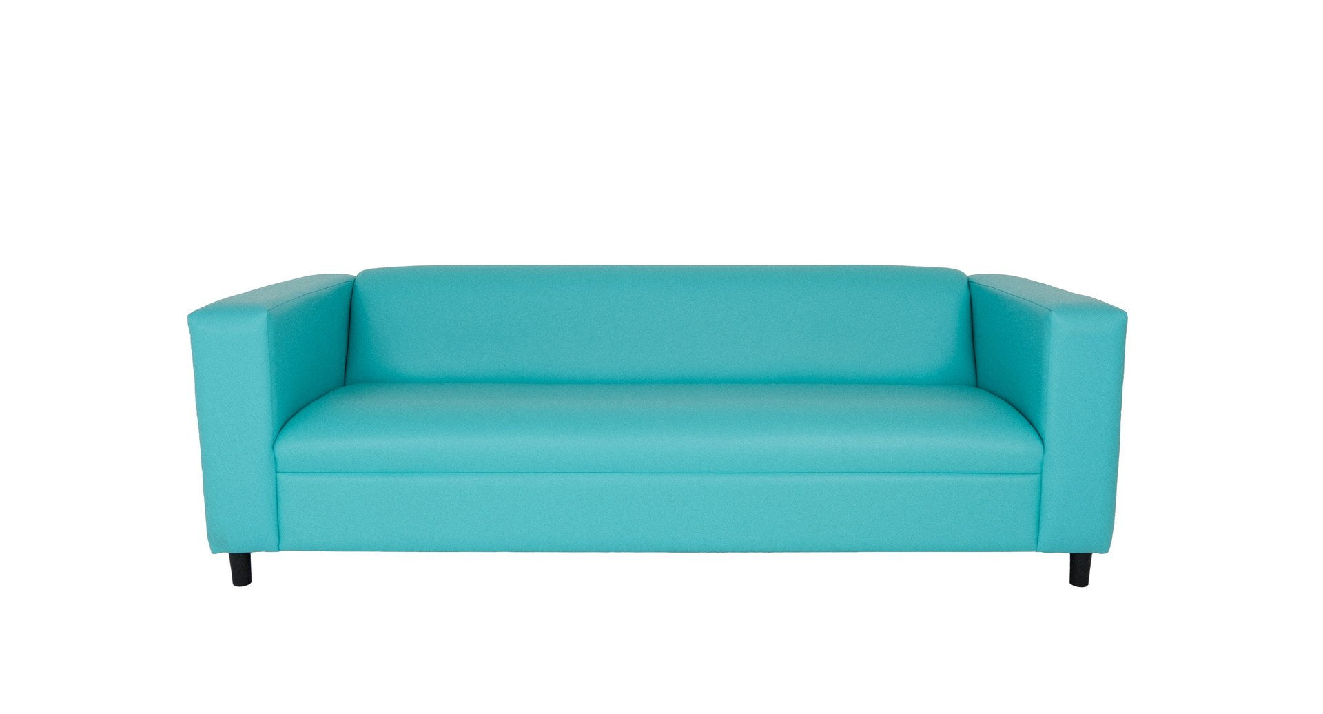 Teal Faux Leather Sofa, Modern 3 Seater Sofas Couches For Living Room, Bedroom, Office, And Apartment With Solid Wood Frame Teal Wood Foam Vinyl