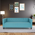 Teal Sofa For Living Room, Modern 3 Seater Sofas Couches For Bedroom, Office, And Apartment With Solid Wood Frame Polyester Nylon Teal Wood Foam Polyester