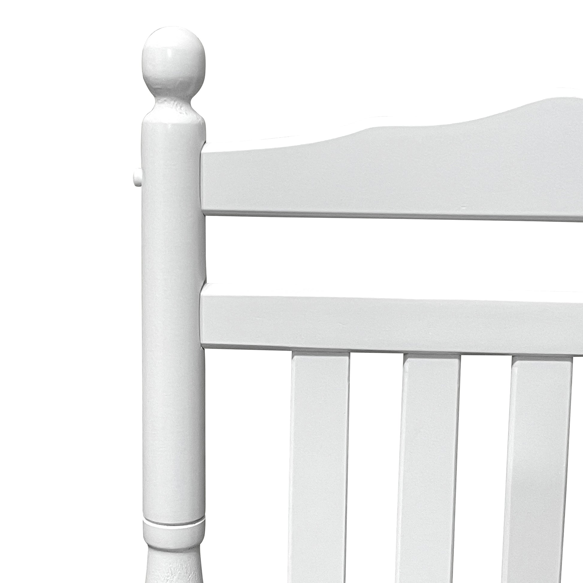 Balcony Porch Adult Rocking Chair White White Solid Wood