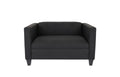 Bennet Black Loveseat Sofa For Living Room, Modern D Cor Beautiful Seat Mini Small Couches For Small Spaces And Bedroom With Solid Wood Frame Polyester Nylon Black Wood Foam Polyester