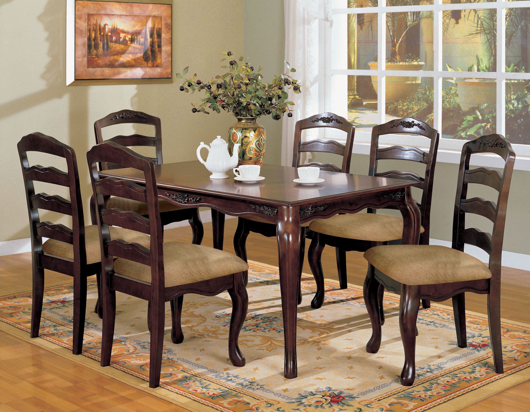 Transitional Contemporary Dark Walnut Finish Set Of 2Pc Dining Chairs Solid Wood Kitchen Dining Room Furniture Ladder Back Side Chairs Walnut Dining Room Contemporary,Modern,Transitional Dining Chairs Ladder Back Solid Wood