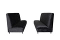 Black Velvet Booth, Modern Armless Booth For Living Room, Bedroom And Apartment With Solid Wood Frame Set Of 2 Black Wood Foam Velvet