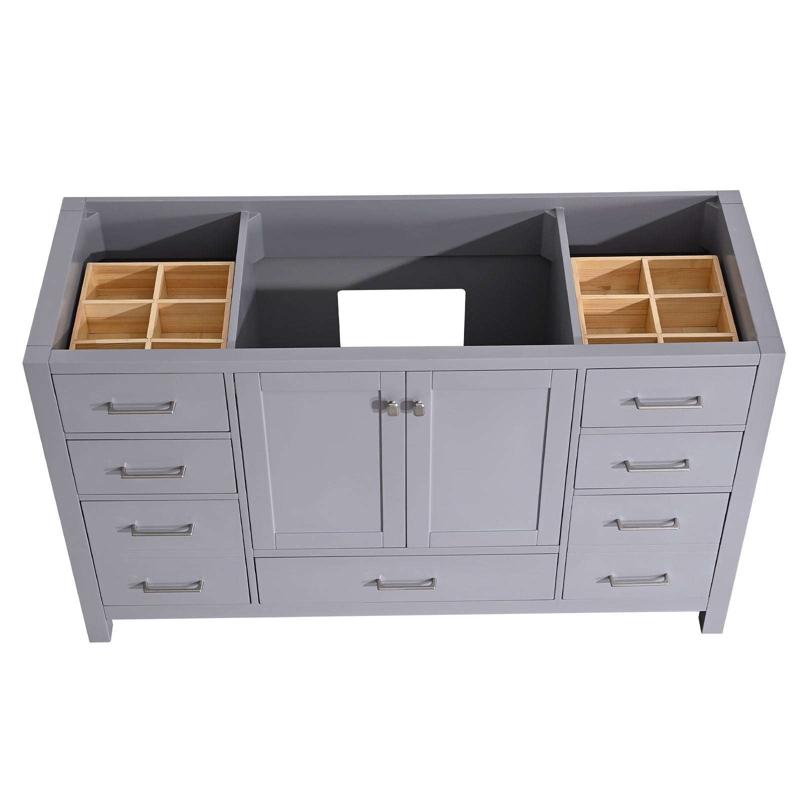 Bathroom Vanity Base Cabinet Only, Single Bath Vanity In Gray, Bathroom Storage With Soft Close Doors And Drawers Gray Plywood