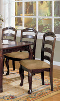 Transitional Contemporary Dark Walnut Finish Set Of 2Pc Dining Chairs Solid Wood Kitchen Dining Room Furniture Ladder Back Side Chairs Walnut Dining Room Contemporary,Modern,Transitional Dining Chairs Ladder Back Solid Wood