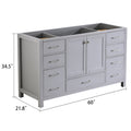 Bathroom Vanity Base Cabinet Only, Single Bath Vanity In Gray, Bathroom Storage With Soft Close Doors And Drawers Gray Plywood