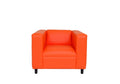 Orange Faux Leather Sofa Chair, Modern Sofa Chair For Living Room, Bedroom And Apartment With Solid Wood Frame Orange Wood Foam Vinyl