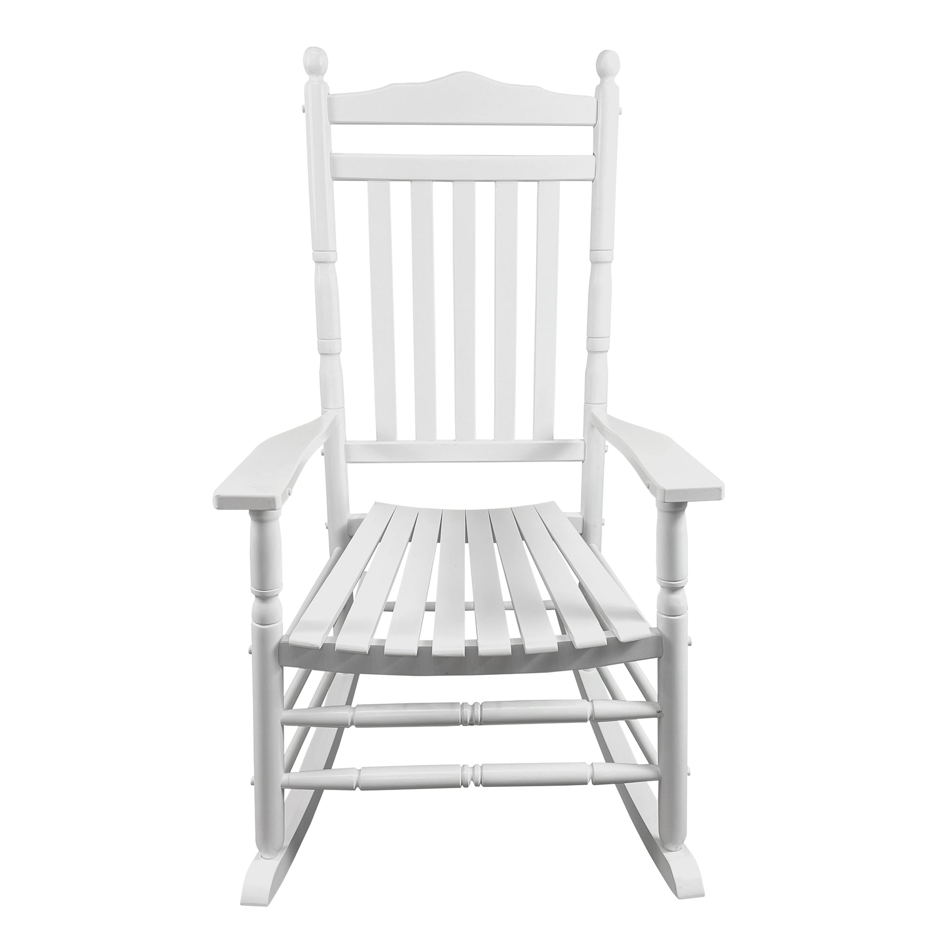 Balcony Porch Adult Rocking Chair White White Solid Wood