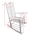 Balcony Porch Adult Rocking Chair White White Solid Wood