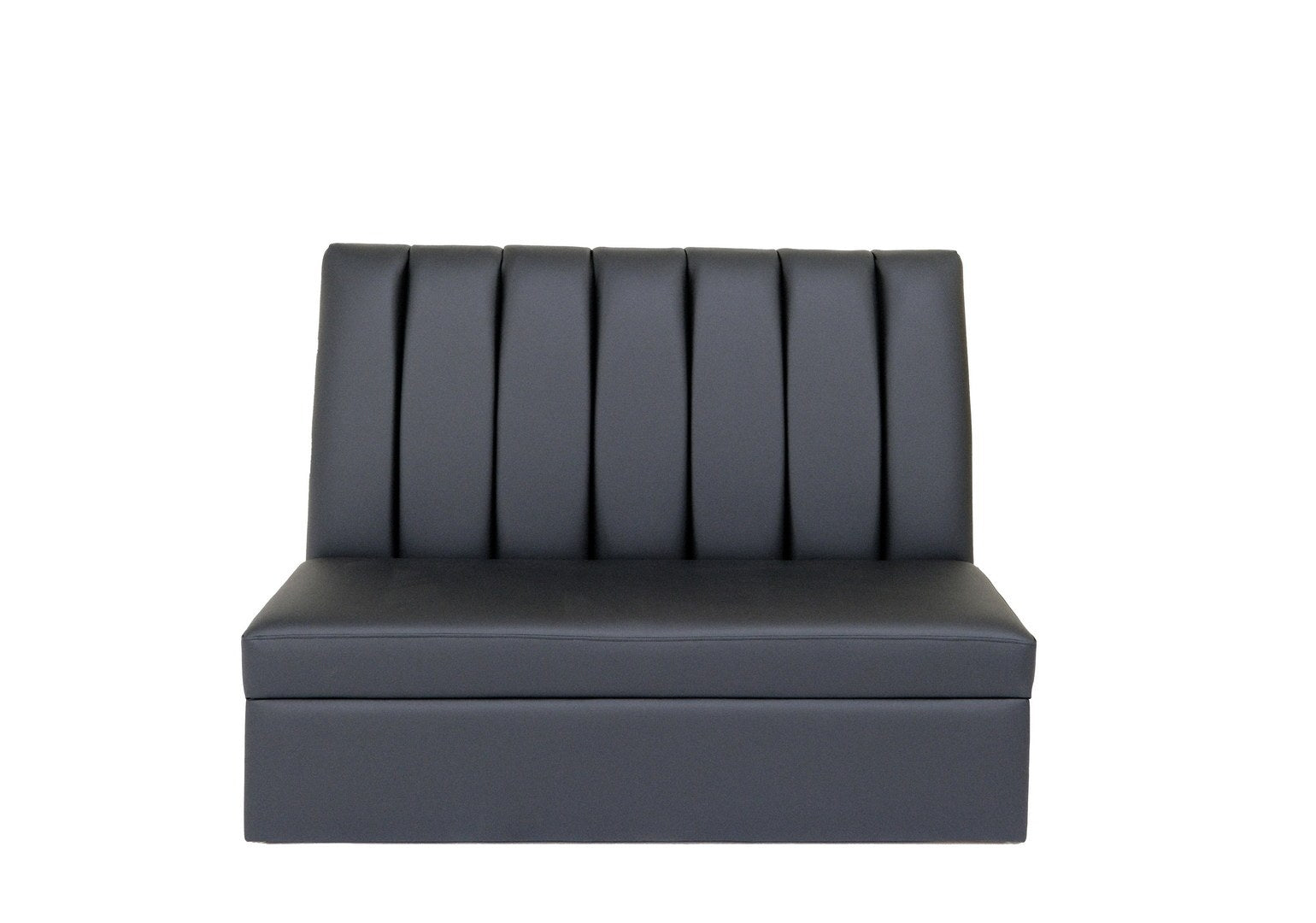 Channel Black Faux Leather Seating Booth, Modern Armless Booth For Restaurants, Living Room, And Apartment With Solid Wood Frame Black Wood Foam Vinyl