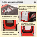 Outdoor Heavy Duty Foldable Utility Pet Stroller Dog Carriers Bicycle Trailer Black Red Fabric Steel