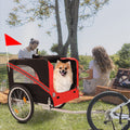 Outdoor Heavy Duty Foldable Utility Pet Stroller Dog Carriers Bicycle Trailer Black Red Fabric Steel