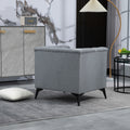 Accent Chair Living Room Chairs Single Sofa Chair,Arm Chairs With Linen Fabric, Mid Century Accent Arm Chairs Comfy Reading Lounge Club Armchair For Bedroom Office Study Gray Metal