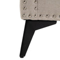 Accent Chair Living Room Chairs Single Sofa Chair,Arm Chairs With Linen Fabric, Mid Century Accent Arm Chairs Comfy Reading Lounge Club Armchair For Bedroom Office Study Beige Metal