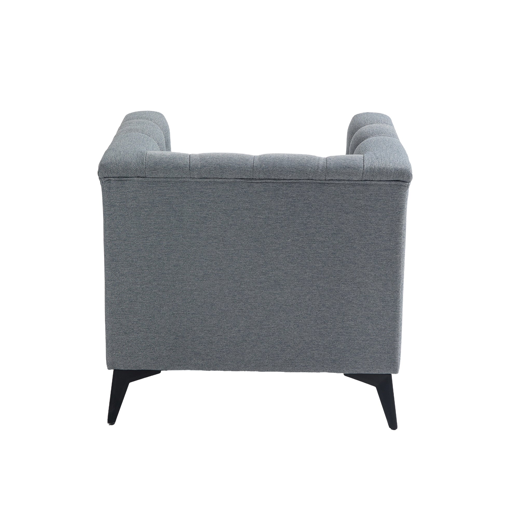 Accent Chair Living Room Chairs Single Sofa Chair,Arm Chairs With Linen Fabric, Mid Century Accent Arm Chairs Comfy Reading Lounge Club Armchair For Bedroom Office Study Gray Metal