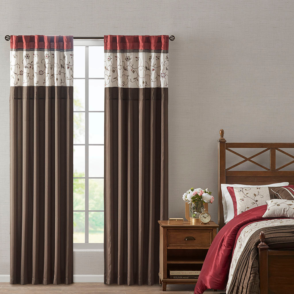 Embroidered Curtain Panel Only 1 Pc Panel Multicolor Polyester